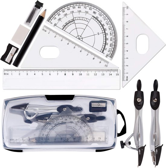 IMPERATORIS® Geometrie Set - Geodriehoeken & Passer Set ...