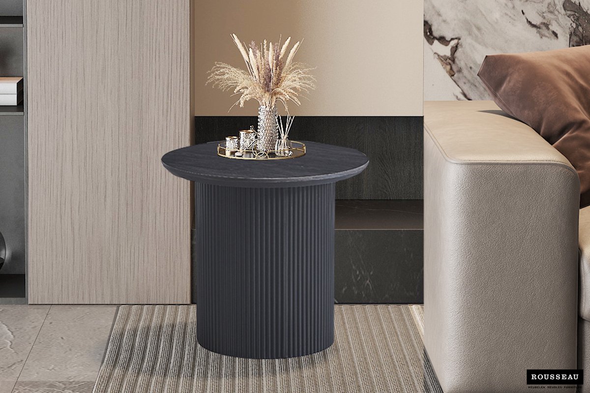 Salontafel / Bijzettafel 'Lagos' 50 cm Rond Decor Donkerbruin