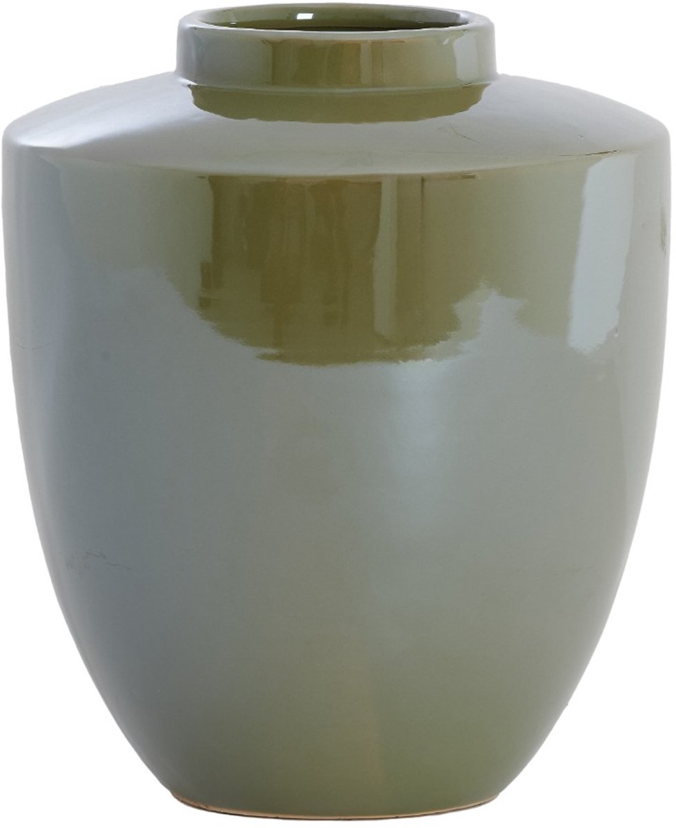 Light & Living Vaas Talea - Groen - Ø25x28cm - Keramiek - Modern,Luxe - Bloemenvaas - Woondecoratie - Decoratieve vaas voor woonkamer of slaapkamer
