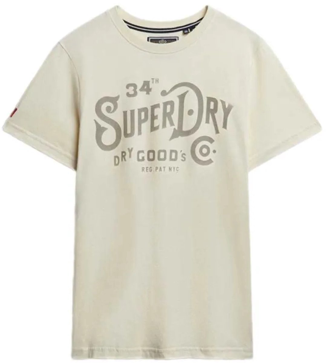 Superdry T-shirt Heritage Brand Relaxed Tee M1012229a Riff Mannen Creme