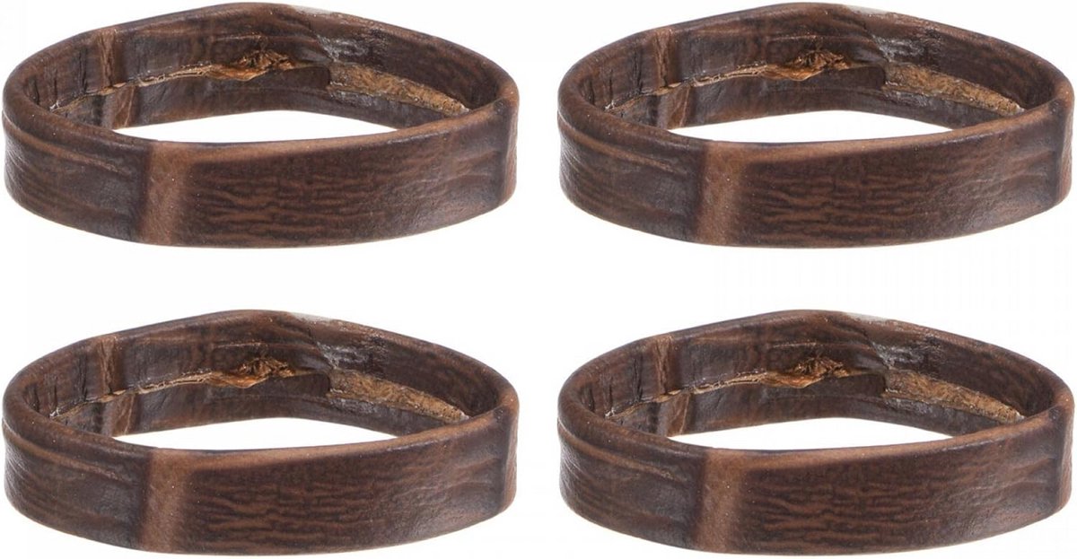 4 Stuks PU-Leren Lussen voor 24 mm Horlogeband - Donkerbruin