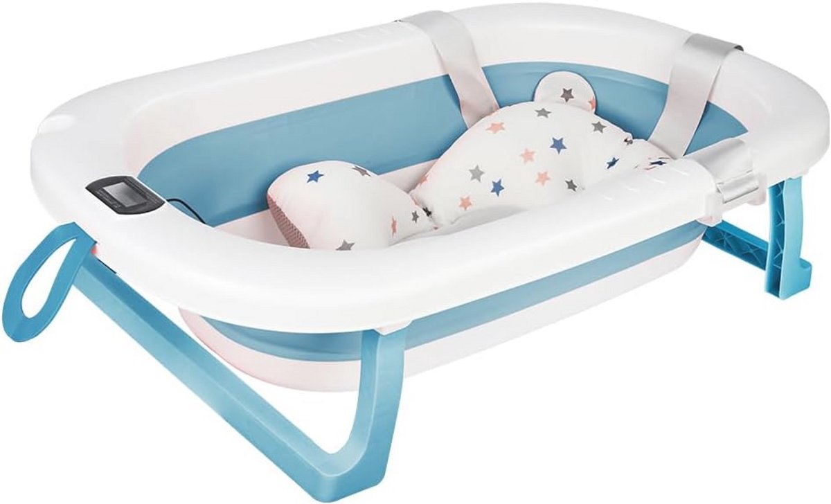 Opvouwbaar babybad met digitale thermometer - Ideaal voor pasgeborenen