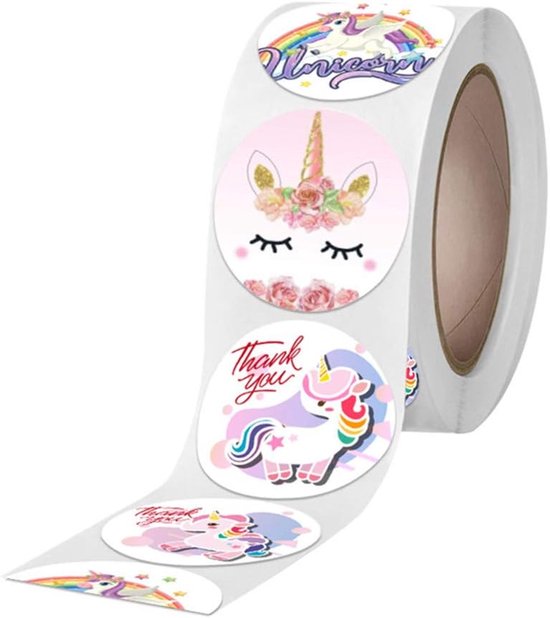 Rol Van 500 Schattige Kattenstickers – Motivatie- En Beloningsstickers, Rond 2,5 Cm, Voor Kinderen