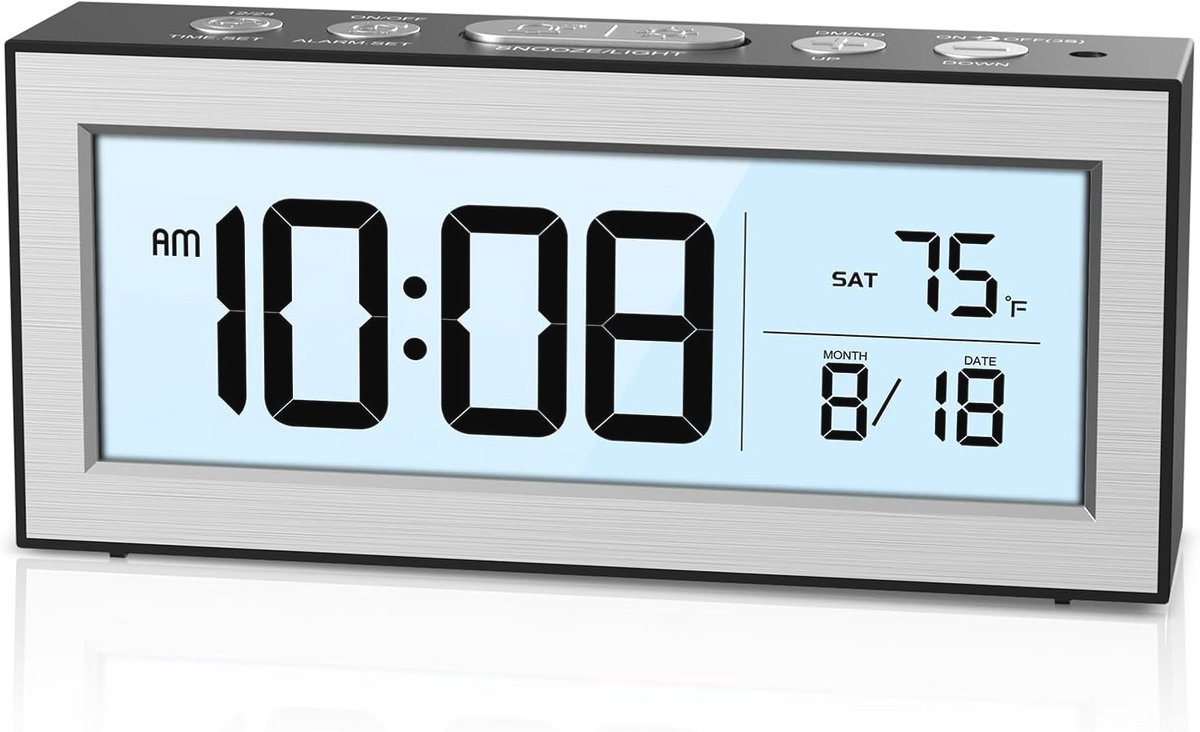 Digitale Wekker met LCD-Display en 5 Alarmmodi voor Slaapkamer en Kantoor