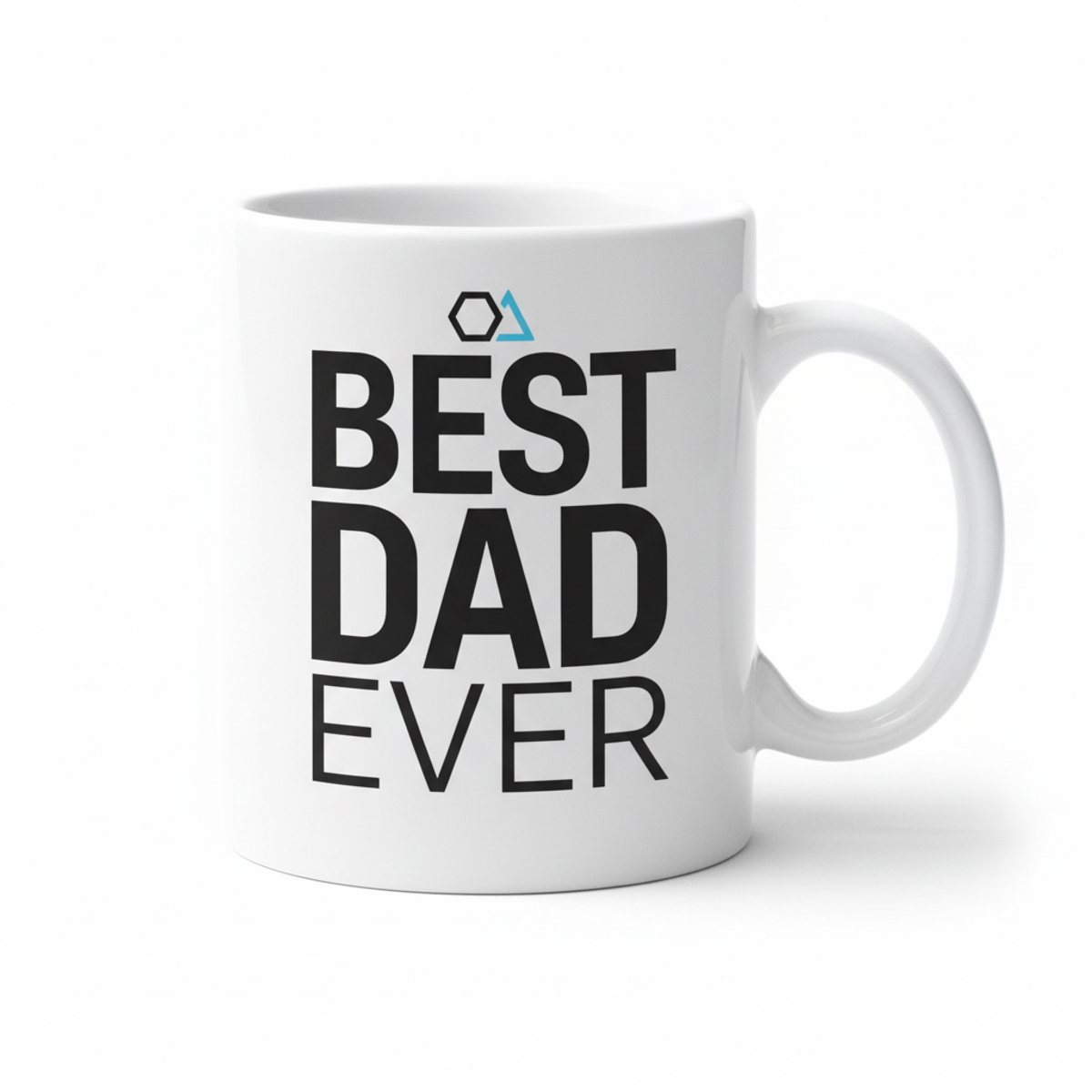 Best Dad Ever Mok 330ml – Witte Koffiemok met Stoere Typografie – Perfect Vaderdag Cadeau