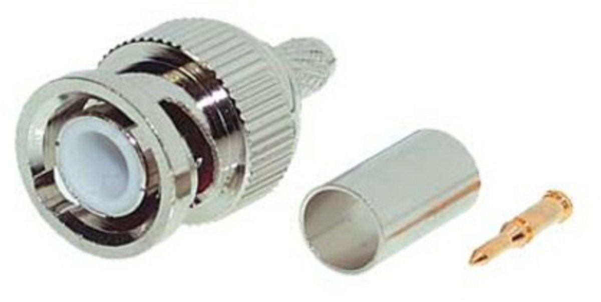 BNC (m) krimp connector voor RG58 kabel - 50 Ohm / recht