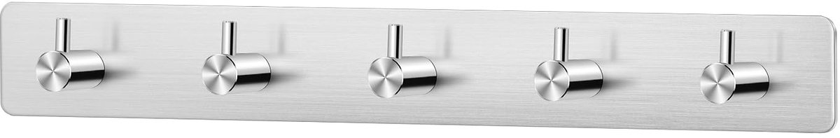 Unyqoos® Zelfklevende handdoekhouder met vijf haken voor badkamer en keuken