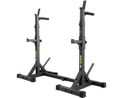 Trex Sport TX-100S – Squat Rack – Verstelbaar – Haltersteun Set – Voor Squats & Dips – Haltersteunen voor Krachttraining – 2-in-1 met Dipstangen – Max. 250 kg