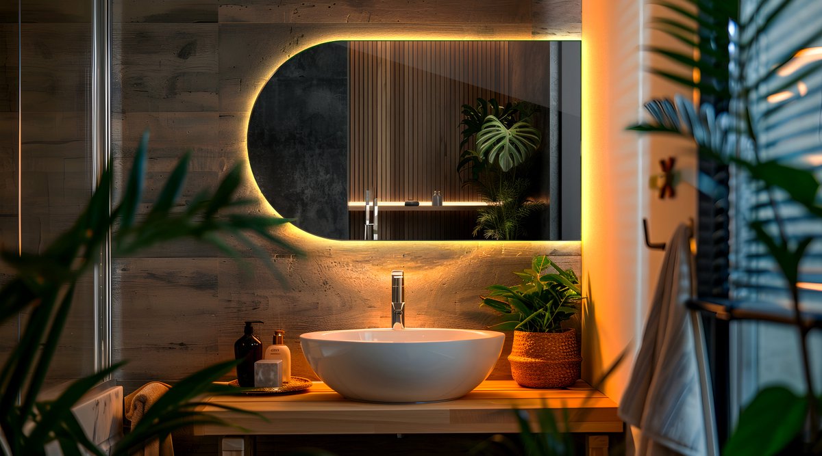 Coloray Ovale LED Spiegel - Ovale Spiegel Met Verlichting - 40 x 70 cm - Ovale Spiegel Badkamer Met Verlichting - Spiegel in boogvorm met LED-verlichting - Warm Licht - Afgesneden ovaal Spiegel - Scandinavische Spiegel