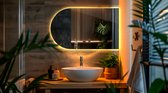 Miroir ovale LED Coloray - Miroir ovale Siècle des Lumières - 40 x 70 cm - Miroir de salle de bain ovale avec Siècle des Lumières - Miroir en forme d'arche avec éclairage LED- Lumière chaude - Miroir ovale taillé - Miroir scandinave