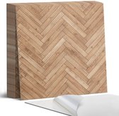 Bruin Visgraatpatroon - 30 cm x 30 cm - 9 stuks