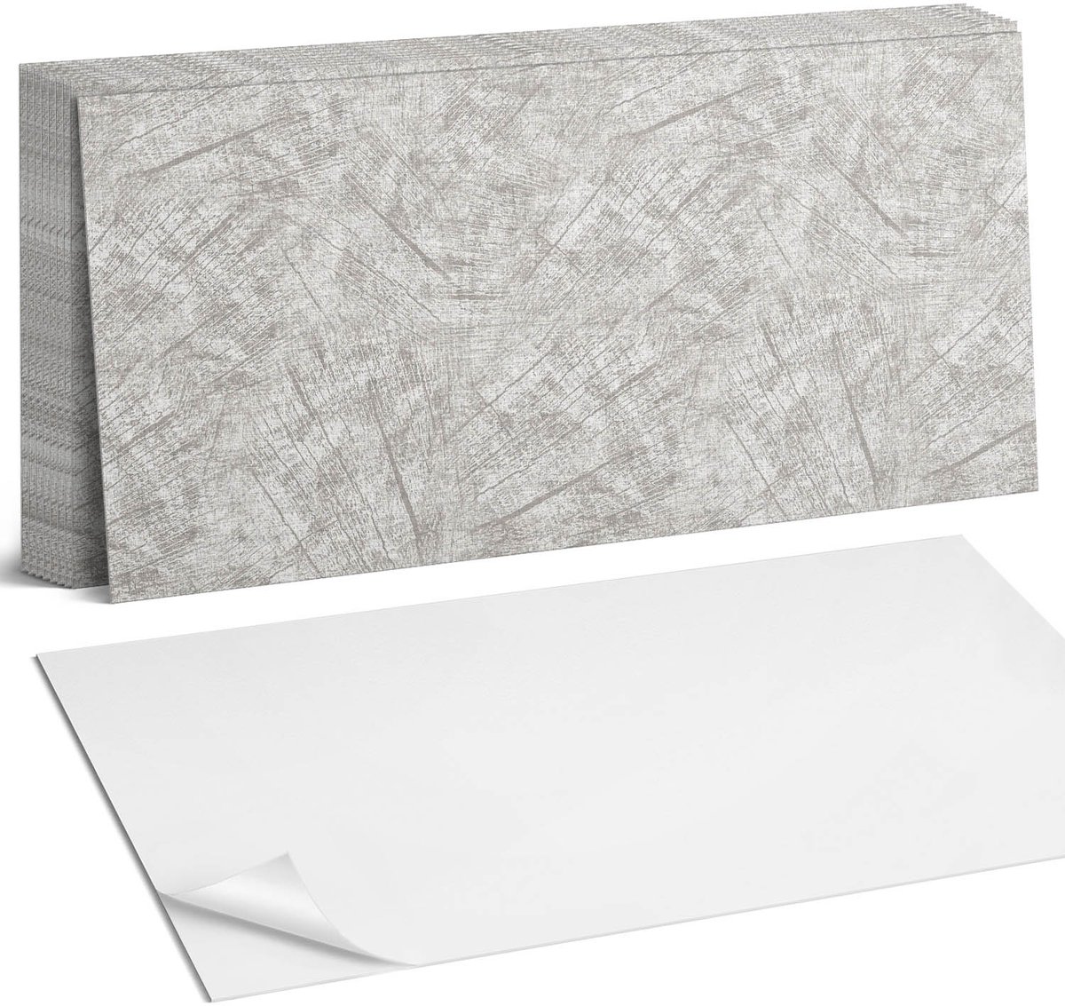 Coloray Plaktegels - Betonachtige textuur Zelfklevende Wandtegels - 40 cm x 20 cm - Grijs Plaktegels - 10 stuks - Rechthoek PVC Tegels - Plaktegels Badkamer - Vloertegels Zelfklevend - Vinyltegels Vloer Zelfklevend - Portugese Tegels