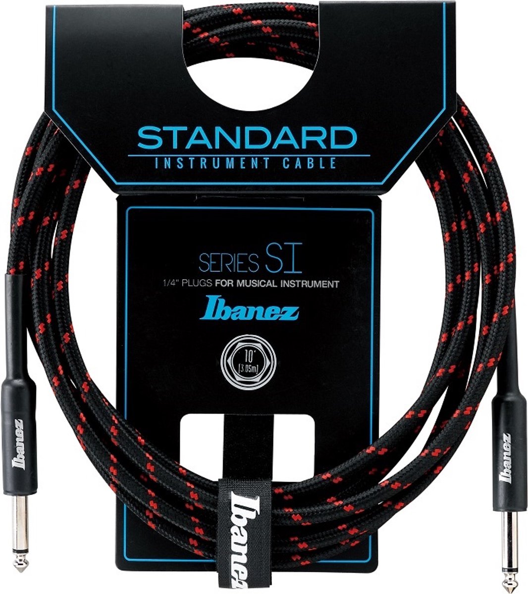 Ibanez SI10-BW Instrumentenkabel 3m - Zwart/Bordeaux