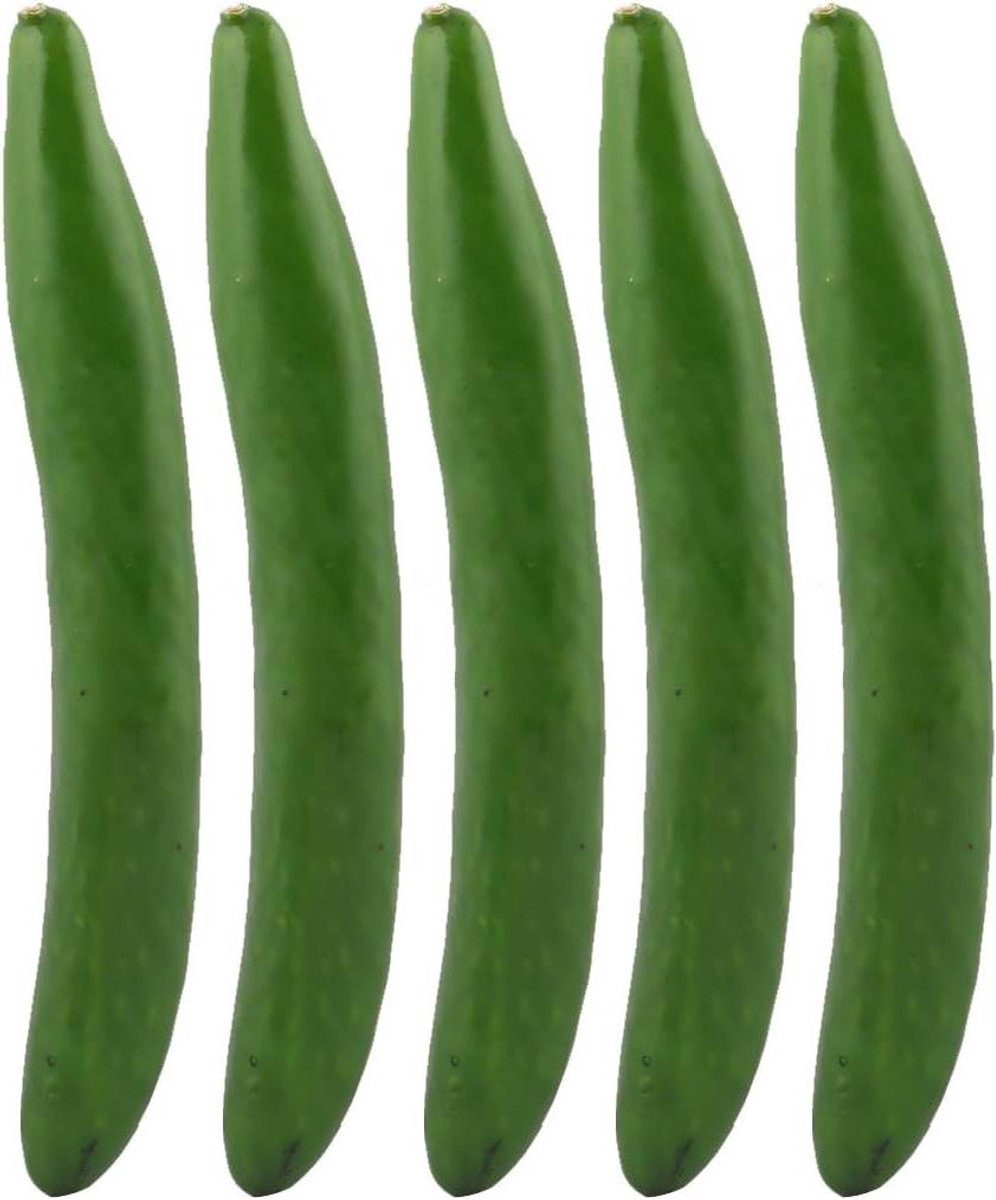 Provento - Kunstmatige Komkommer Groente Decoratie Set van 5 stuks voor Photo Props, 24,5 cm Lengte