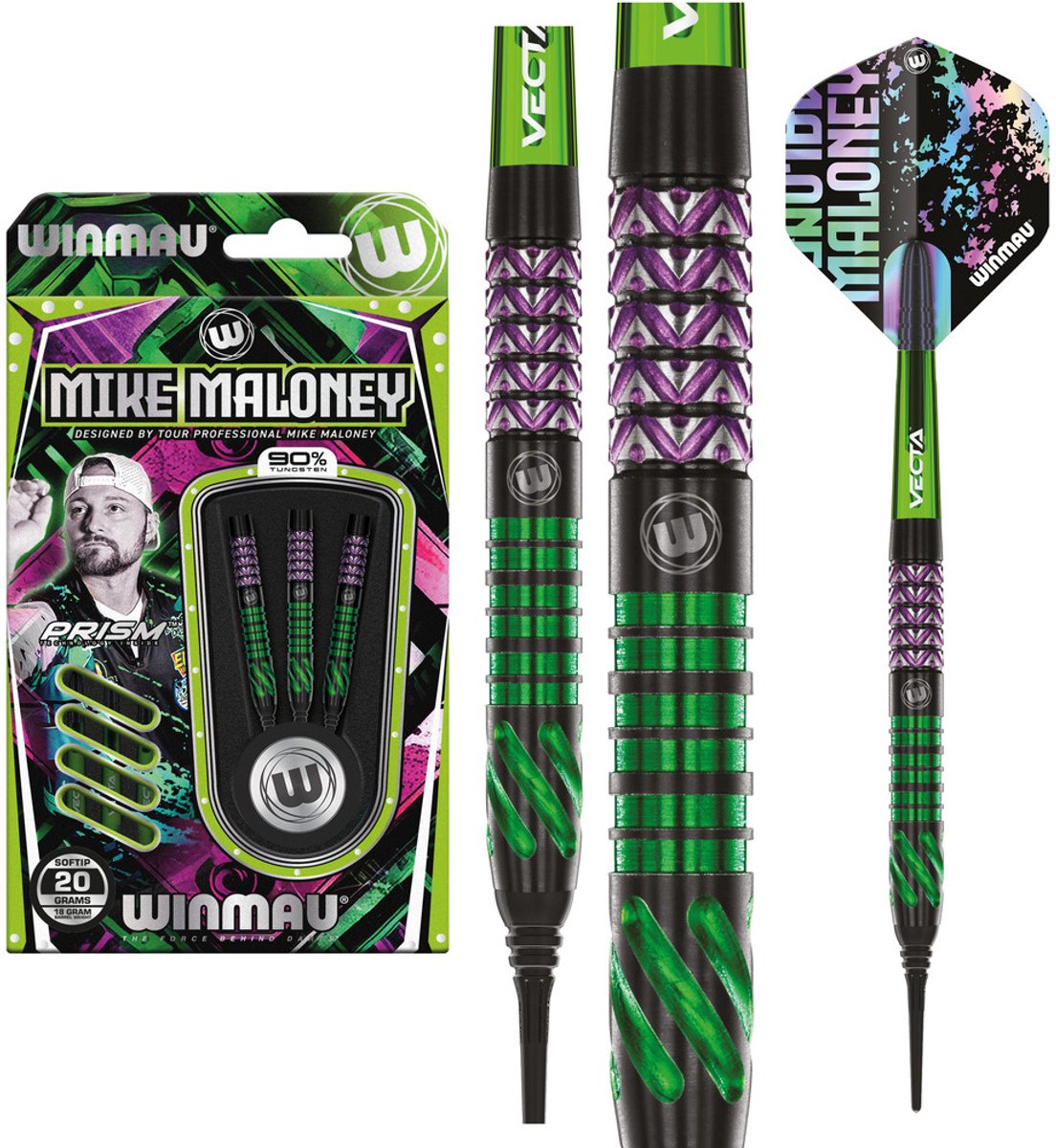 Winmau Mike Maloney 90% Soft Tip - Dartpijlen