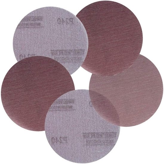 5 Inch Mesh Schuurschijf 125mm Schuurpapier 80-600 Grit Hook Loop Stofvrij Anti-Blocking Voor Autolak Metalen Afwerking Polijsten, 80 Grit, 10 Pcs