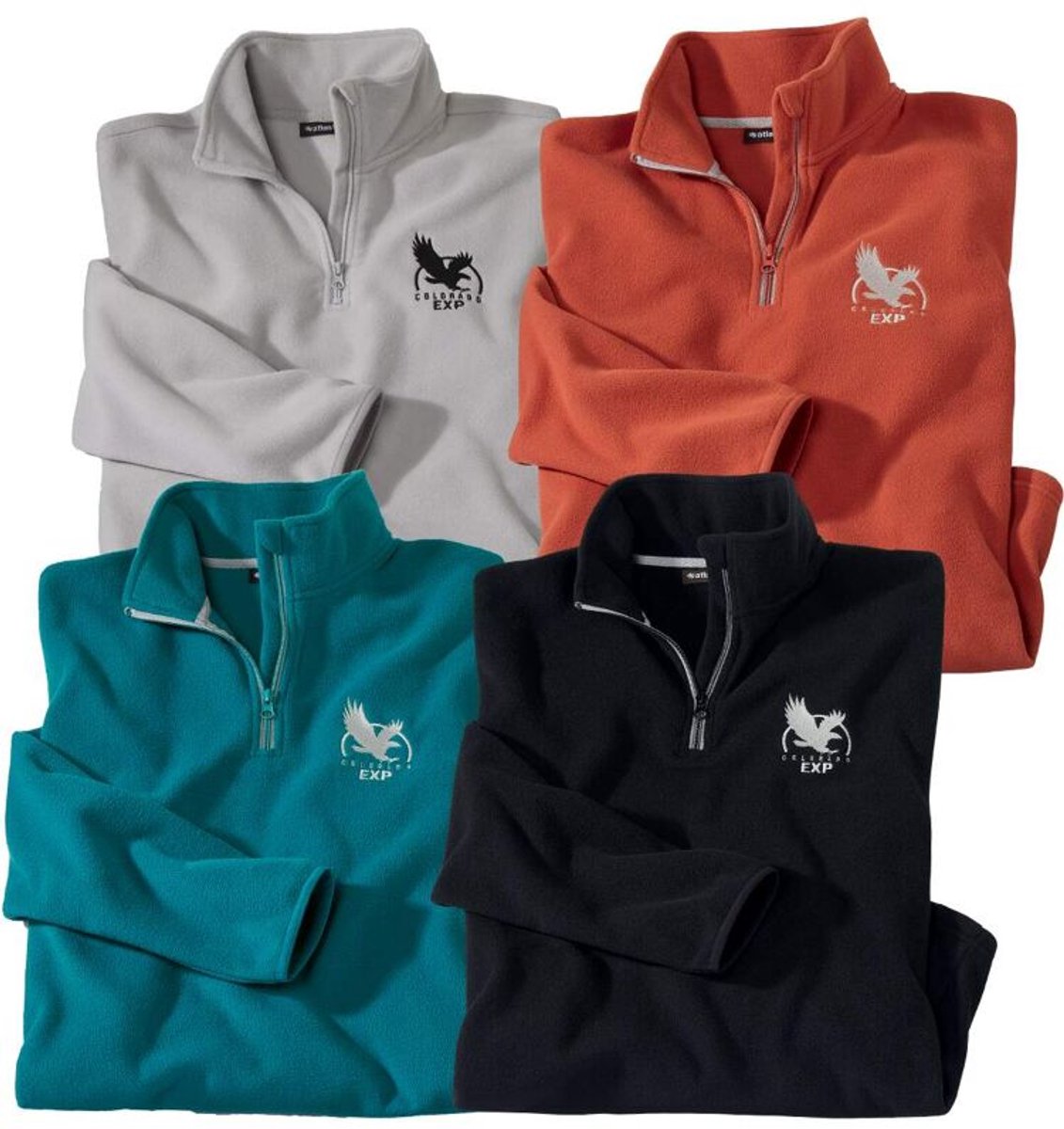 ATLAS FOR MEN - Set van 4 microfleece sweaters - Heren - Verkrijgbaar in grote maten - M
