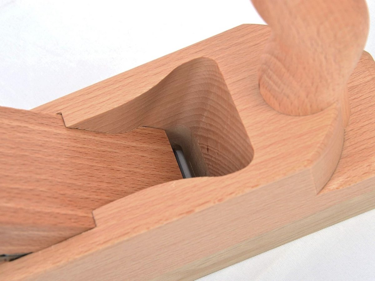 Dubbele schaaf met witbeuken zool 48 mm breed premium schaafijzer