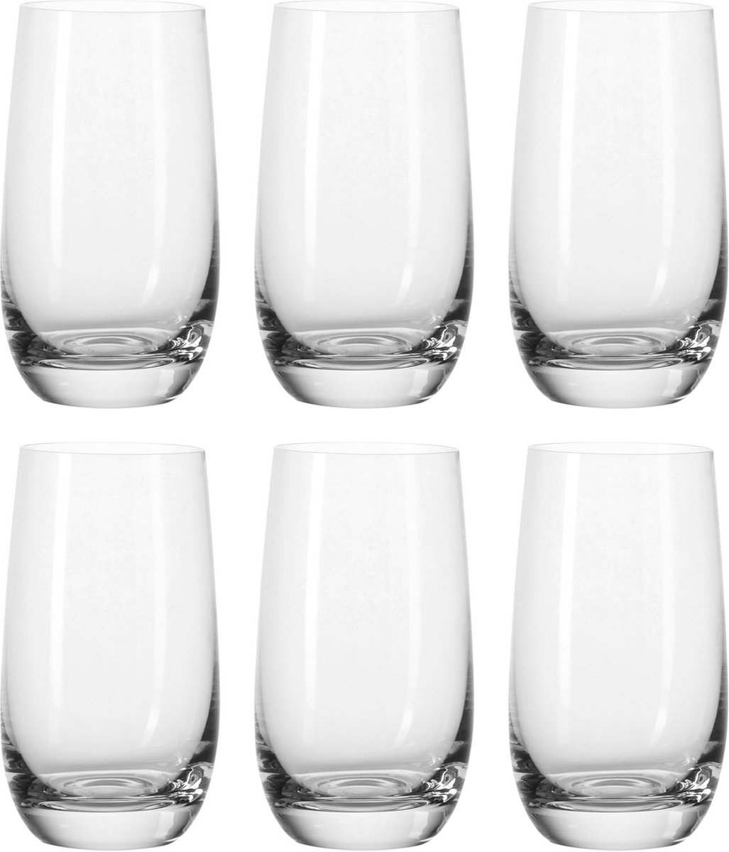 Grote Drinkglazen Set van 6, Moderne Waterglazen Large 390 ml, Vaatwasserbestendig