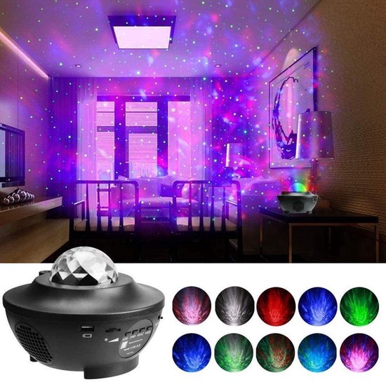 Star Projector Starry Sky- Bluetooth - Avec Musique-USB Câble-Led et lampe laser- Projecteur Bluetooth au plafond-Projecteur de veilleuse: y compris Jojo spinner Glow in the Dark + Bracelet avec Glow in the Dark + Piles télécommande: AAA