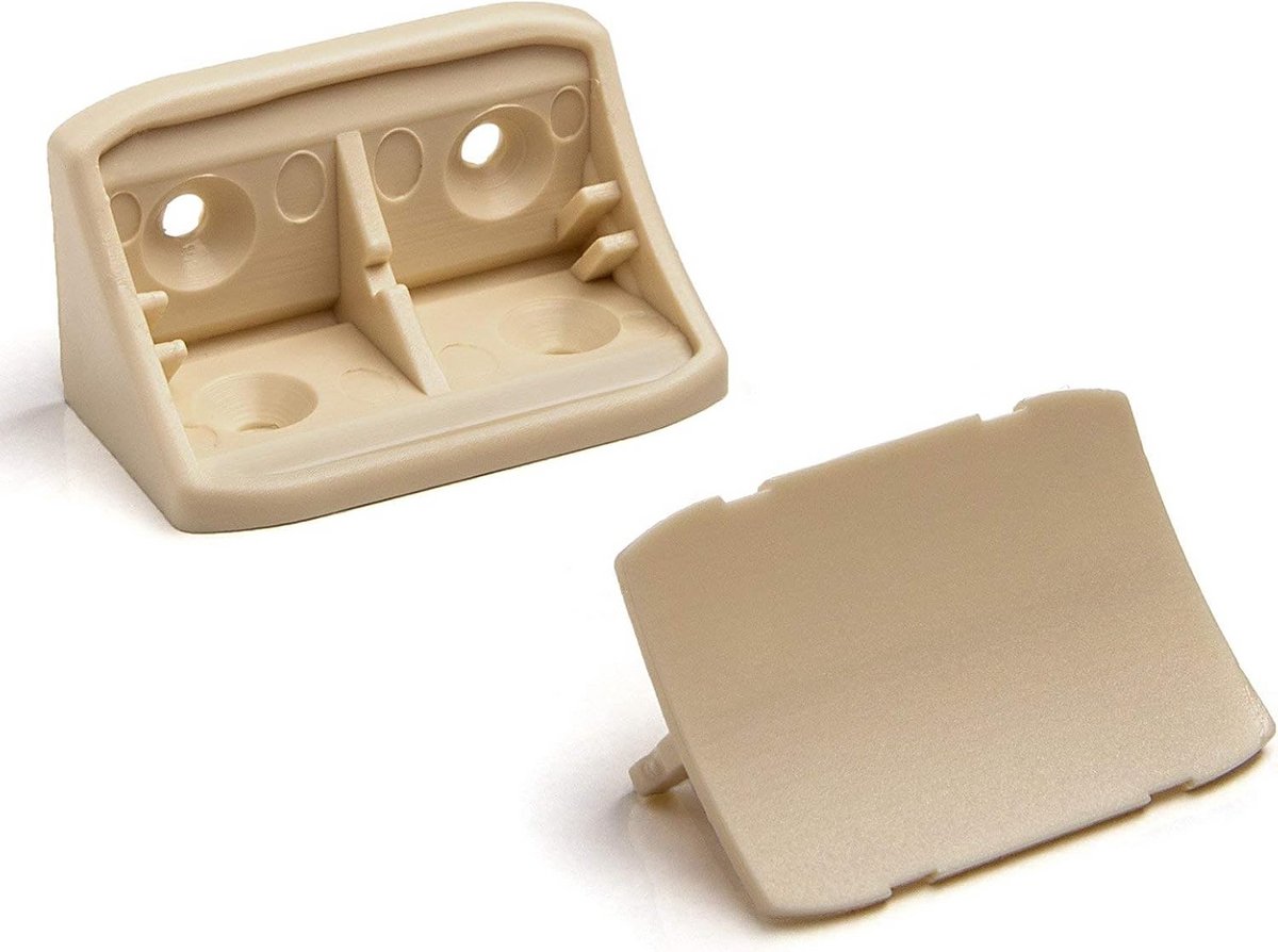 100 Stuk Hoekverbinder 24 x 24 x 44 mm met Afdekking - Wit
