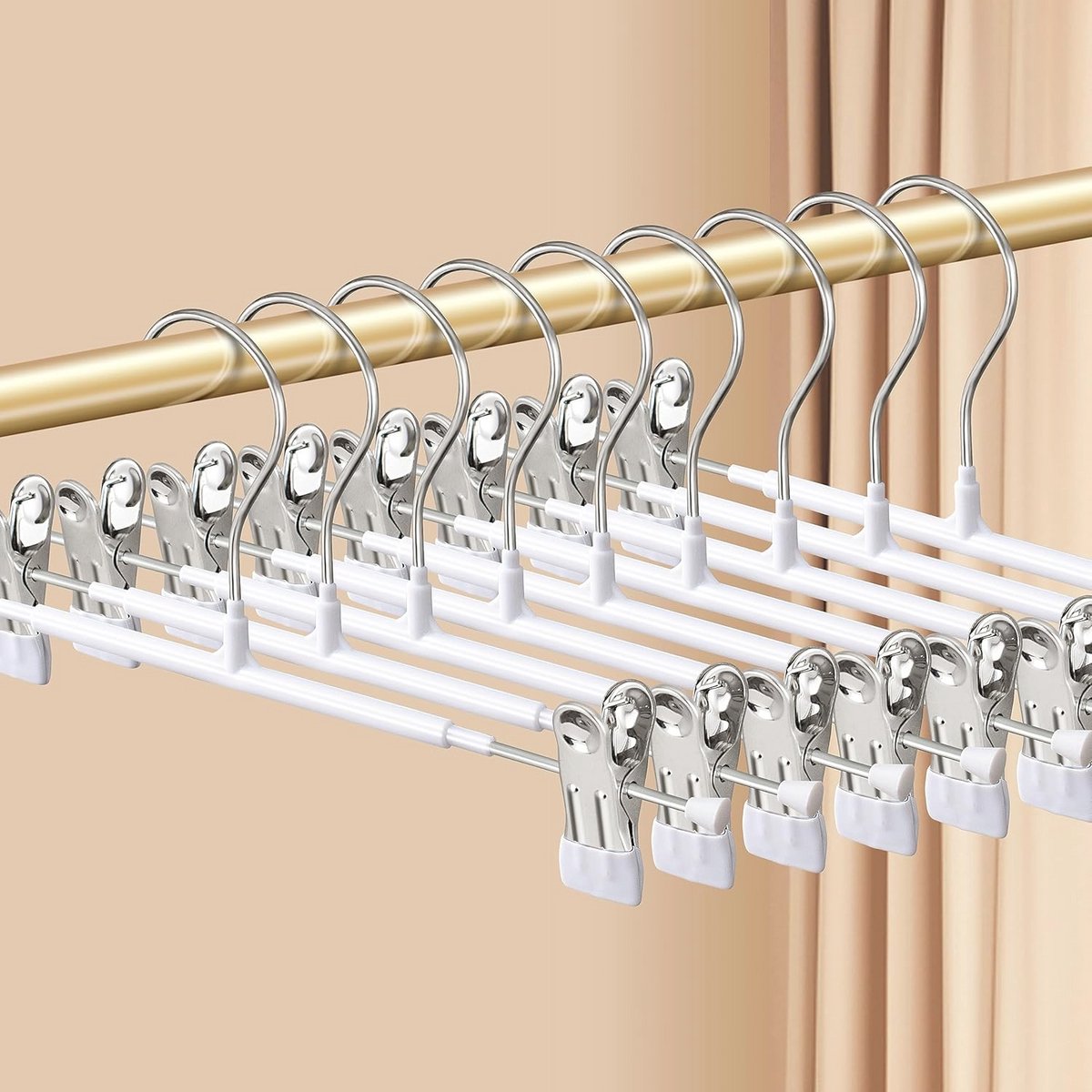 Verstelbare Broekhangers met Clips - Ruimtebesparende Hangers voor Jeans en Kleding