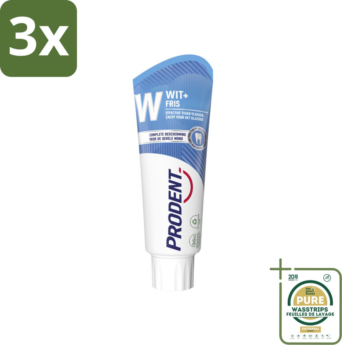 3 x Prodent – Tandpasta – Wit + Fris – Complete Bescherming – 75 ml - Grootverpakking - Koffie - Koffiezetapparaat - Koffiezetapparaat