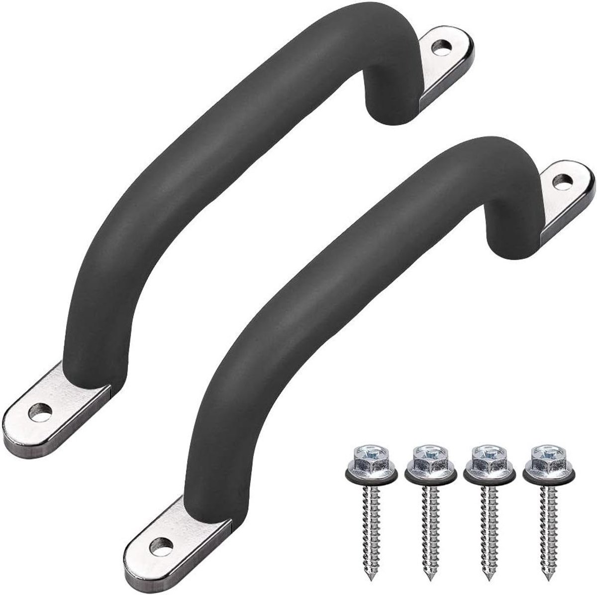 Allecta - Klimhandgrepen 2 stuks, 18 cm antislip, solide voor speeltuin - Metaal klimframe, grijper voor schommel set, speelhuis - Binnen buiten speelplek, aap bars, boomhut.