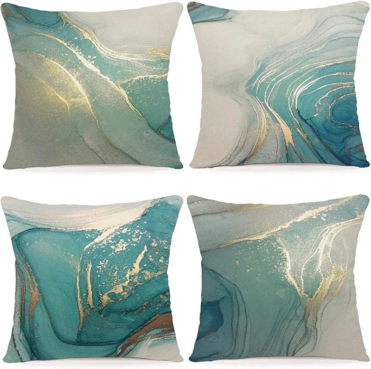 Set van 4 geometrische kussenslopen voor sofa en slaapkamer - 45 x 45 cm