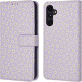 imoshion Hoesje - Geschikt voor Samsung Galaxy A34 (5G) - Design Bookcase smartphone - White Daisy