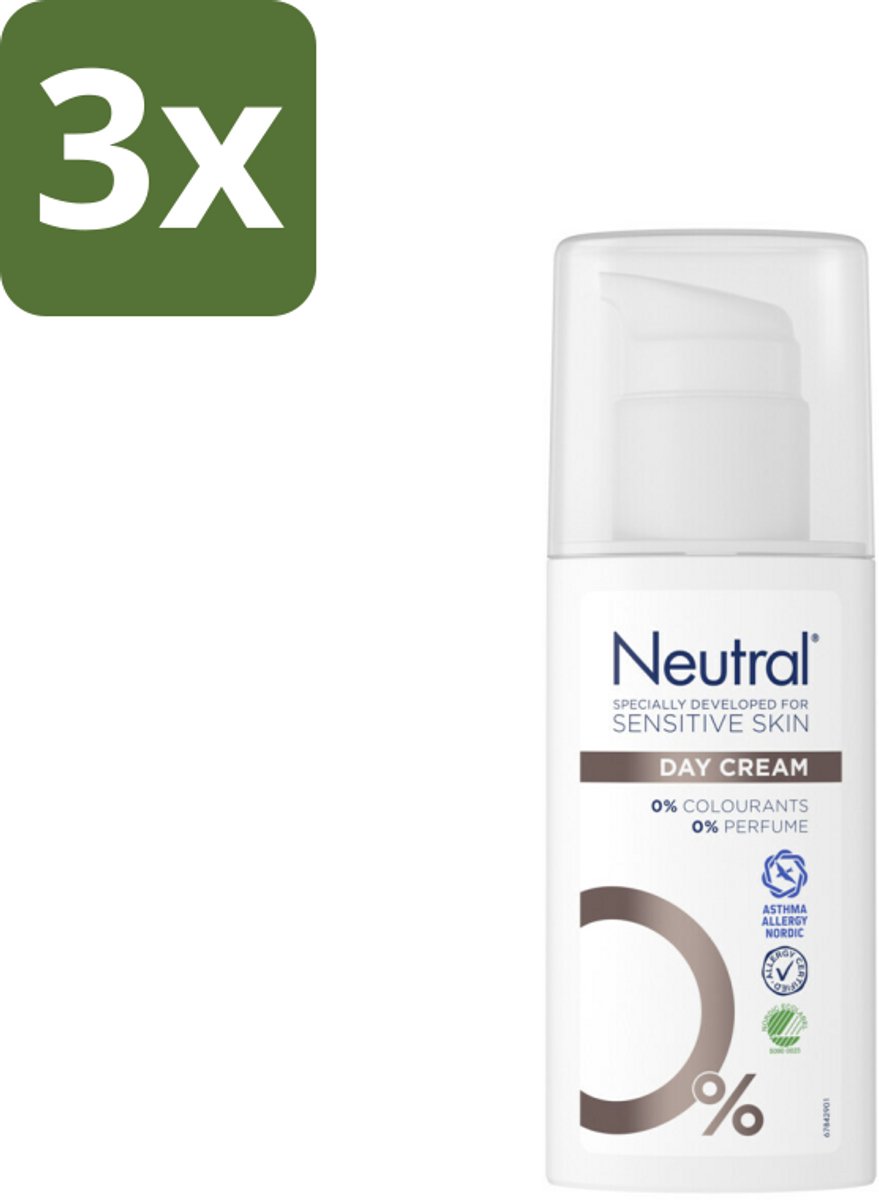 Neutral - Dagcrème - Gevoelige huid - Parfumvrij - 50 ml - Bulkverpakking - 3 stuks