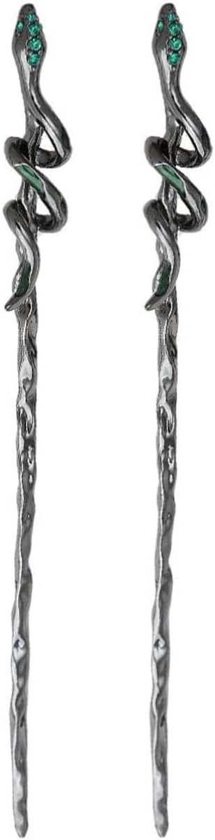 Zwarte Slangenvormige Haarpinnen - 2 Stuks voor Hanfu en DIY Kapsels