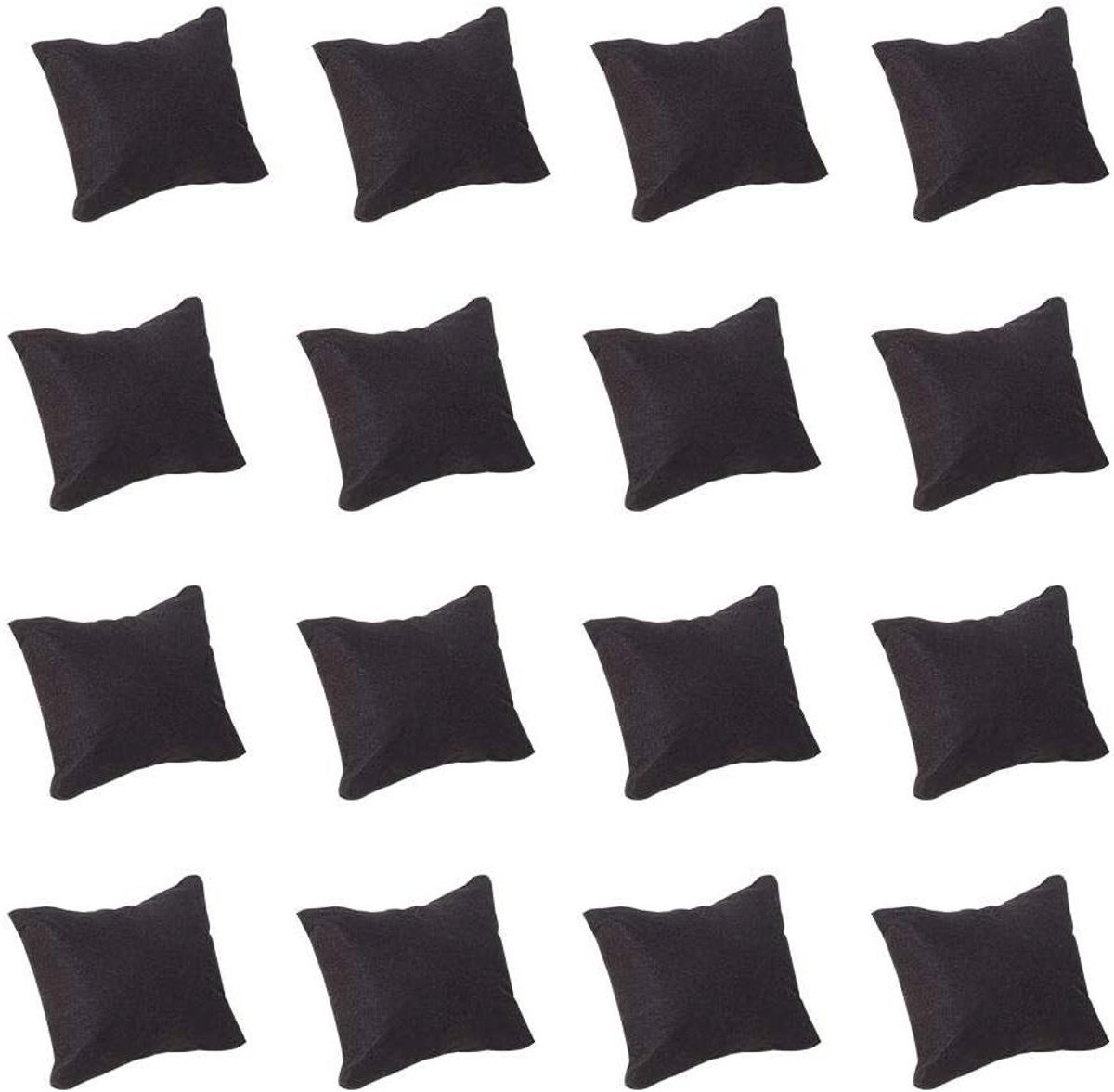 Allecta - Fluwelen Kussen Sieraden Armband Horloge Display - Zwart - 20 stuks - Spons - Rechthoekig - 8.8x7.6x4.3cm