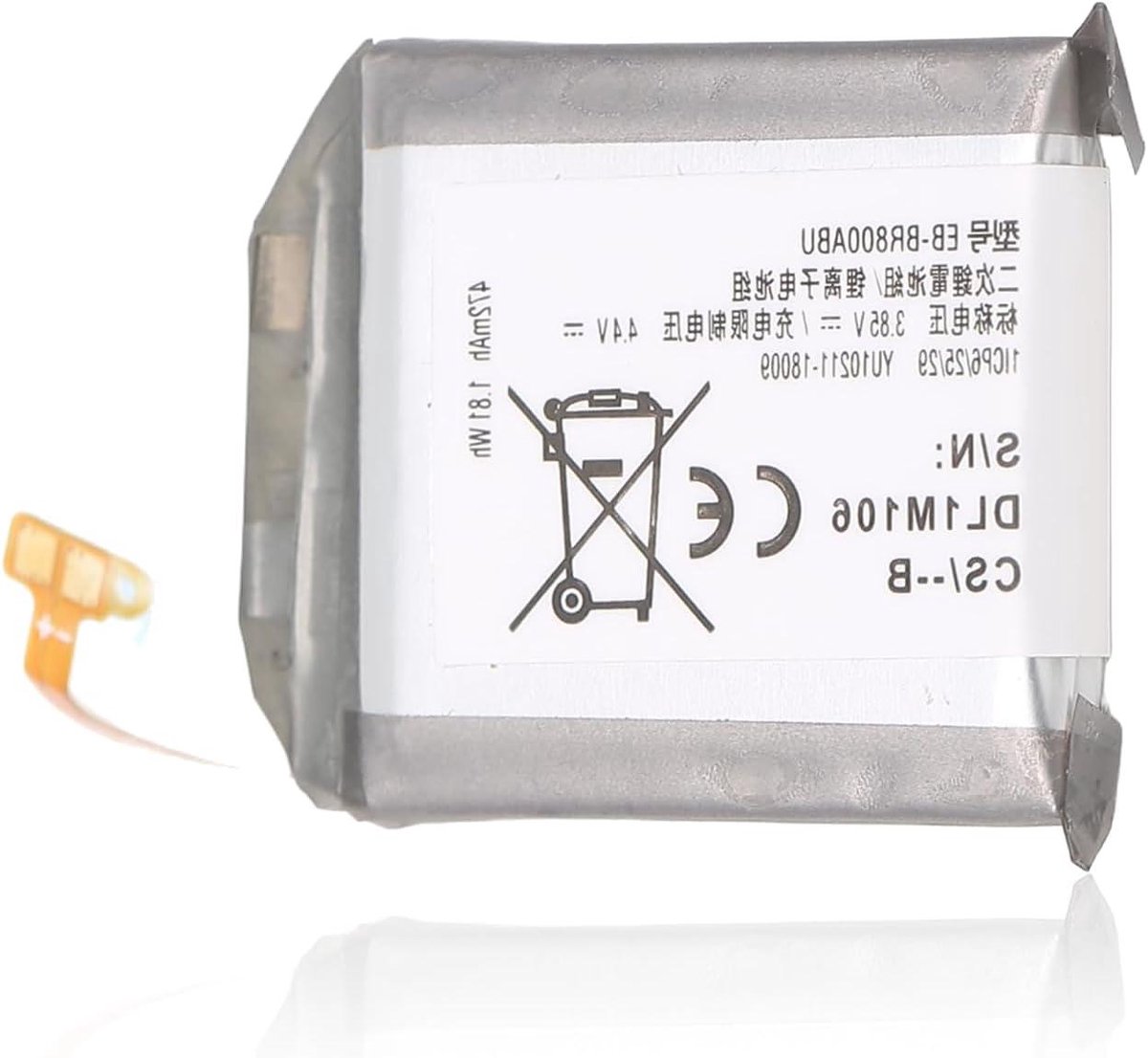 Allecta - Smartwatch batterij vervangen voor S4 46 mm - 472 mAh - 3,85V - Met meerdere beveiligingen