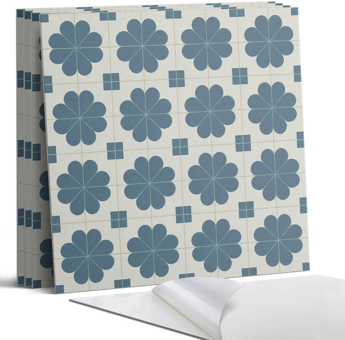 Coloray Wandpanelen Zelfklevend - Bloemenruitpatroon Zelfklevende Wandpanelen - 50 cm x 50