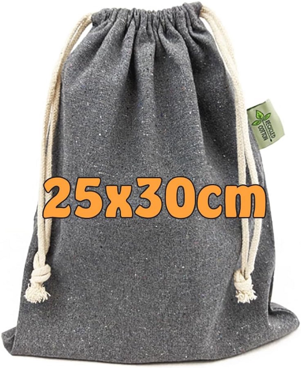 Katoenen tas met trekkoord - 25 x 30 cm - Onbedrukt voor Cosmetica, Sokken, Speelgoed en Meer