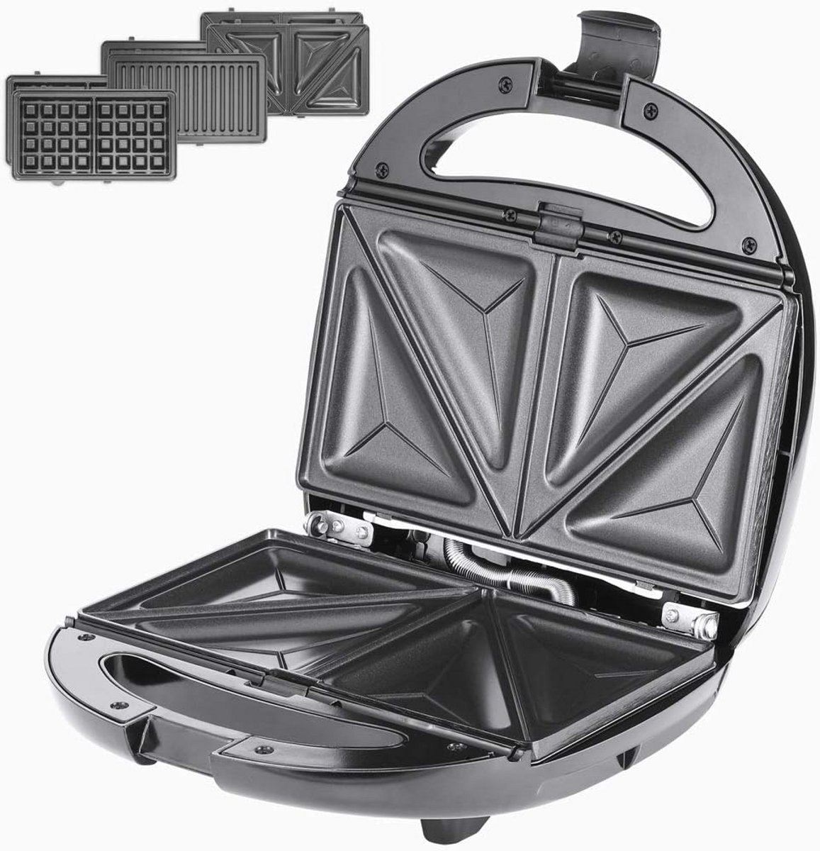 3-in-1 Contactgrill en Tosti Apparaat met Wafelijzer - Elektrisch 800W