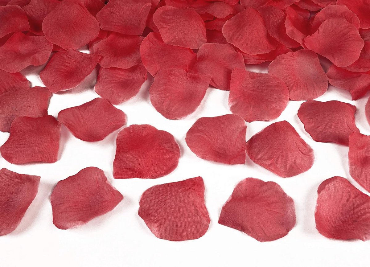 100 rozenblaadjes van stof rood bruiloft strooibloemen bloemenkinderen rozenblaadjes tafeldecoratie