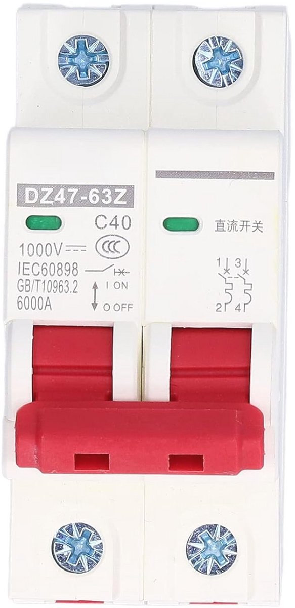 Miniatuurstroomonderbreker 2P 1000V 40A voor PV-systemen