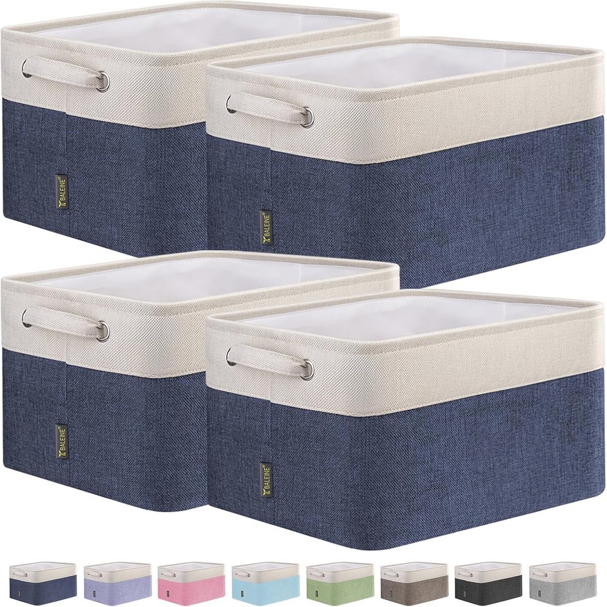 4 Stuks Stoffen Opbergbakken - Decoratieve Organizers voor Kast en Plank