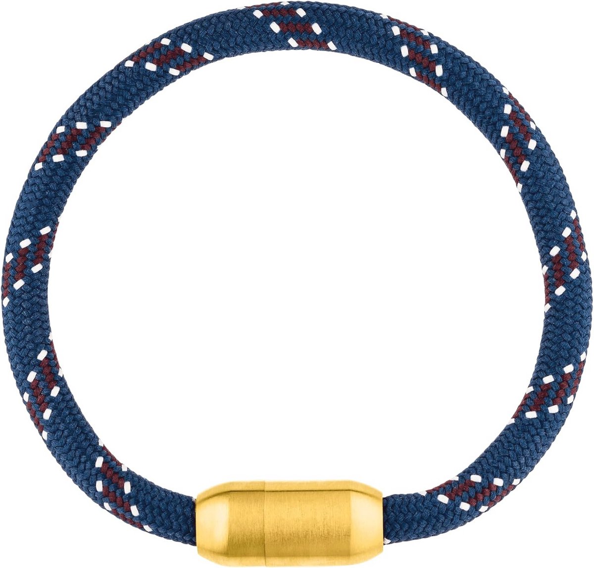 Heren Surferarmband van Katoen en Roestvrij Staal met Magnetische Sluiting