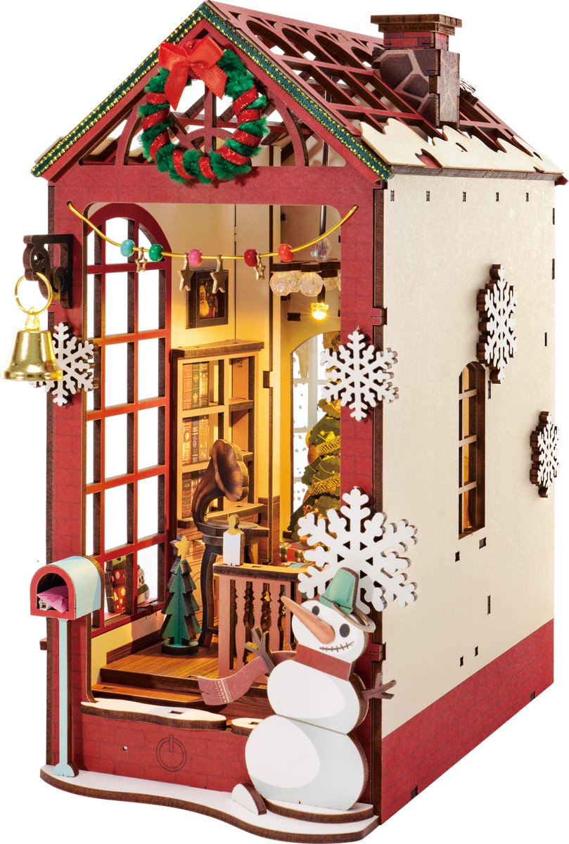 Robotime Book Nook Christmas Indoor Scene - Kerst knutsel bouwpakket — afbeelding 8