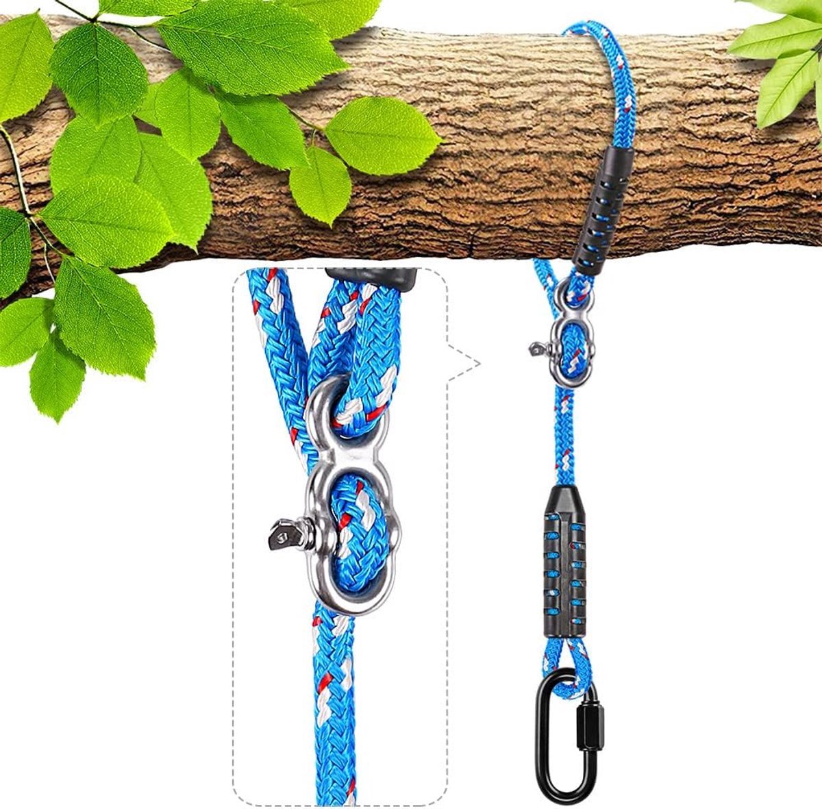 Stunq® Robuuste en Aanpasbare Draagbanden voor Schommels en Hangmatten - 1.5 Meter, 10mm Diameter, Blauw