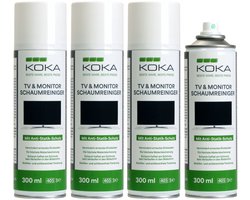 4x set KOKA reinigingsschuim spray bus reiniger TV OLED LCD LED TFT televisie PC Monitor