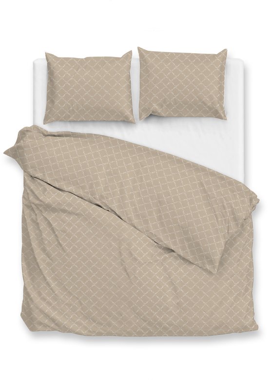 Zohome Linea-di-Satinado Housse de couette - 100% Katoen-Satin - 240x220 - Beige