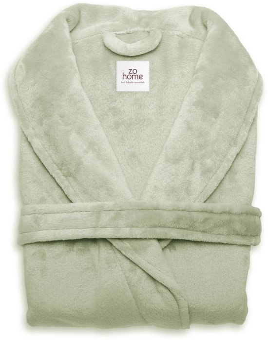 Zohome Badjas Cara - Kamerjas voor Dames en Heren - Maat M - Ochtendjas - Geschikt voor de Sauna - Groen