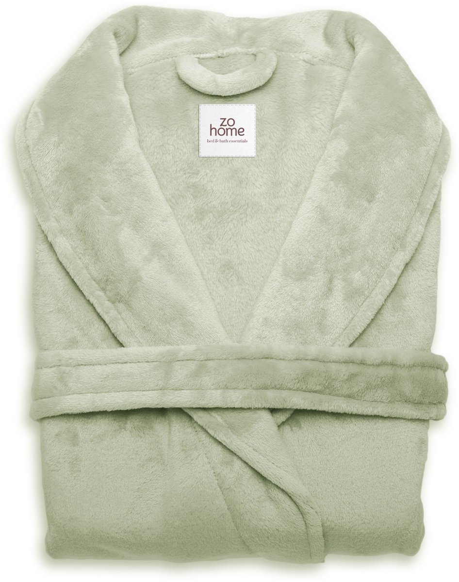 Zohome Badjas Cara - Kamerjas voor Dames en Heren - Maat M - Ochtendjas - Geschikt voor de Sauna - Groen