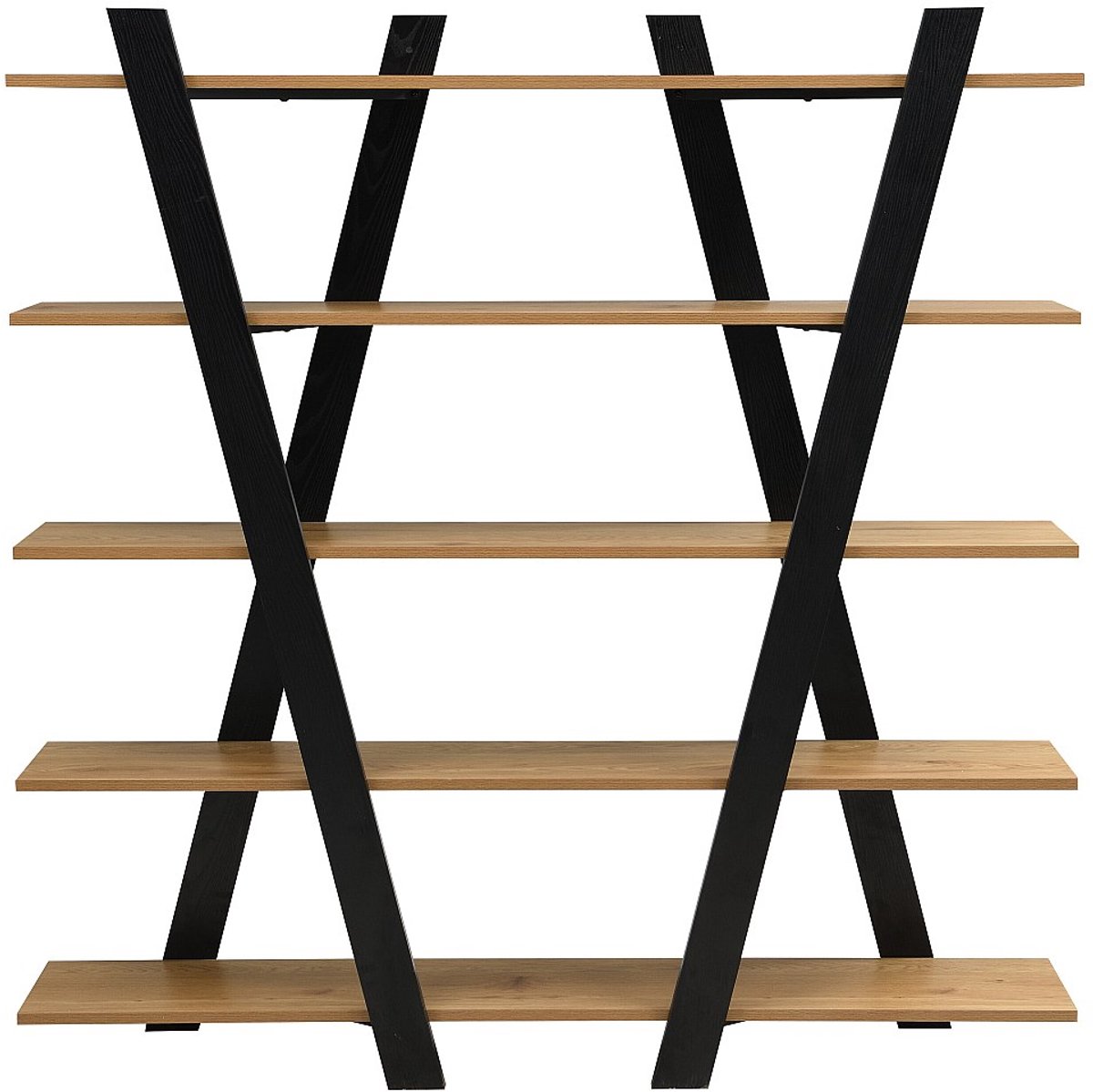 Vente-unique Kast met 5 planken - Naturel en Zwart - TUZLA
