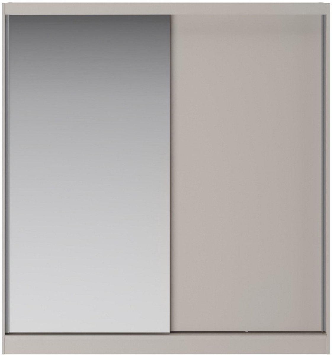 Vente-unique Kledingkast met 2 schuifdeuren en spiegel - B200 cm - Beige - OCHIRA