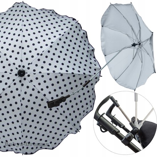 Parasolbuggy Universeel, UV-bescherming 50 Zonwerende Kinderwagen, Flexibele Parasol Met Universele Houder Voor Ronde En Ovale Buizen, 75cm / 85cm Diameter Wandelwagenparaplu (Color : Black, Size
